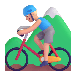 Man Mountain Biking: Medium-light Skin Tone Emoji Copy Paste ― 🚵🏼‍♂ - microsoft-teams-gifs