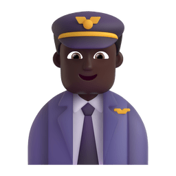 Man Pilot: Dark Skin Tone Emoji Copy Paste ― 👨🏿‍✈ - microsoft-teams-gifs