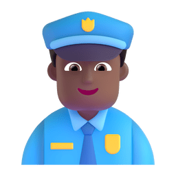 Man Police Officer: Medium-dark Skin Tone Emoji Copy Paste ― 👮🏾‍♂ - microsoft-teams-gifs