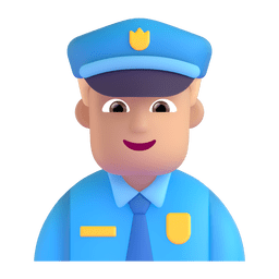 Man Police Officer: Medium-light Skin Tone Emoji Copy Paste ― 👮🏼‍♂ - microsoft-teams-gifs