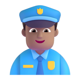 Man Police Officer: Medium Skin Tone Emoji Copy Paste ― 👮🏽‍♂ - microsoft-teams-gifs