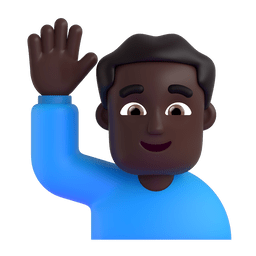 Man Raising Hand: Dark Skin Tone Emoji Copy Paste ― 🙋🏿‍♂ - microsoft-teams-gifs