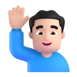 Man Raising Hand: Light Skin Tone Emoji Copy Paste ― 🙋🏻‍♂ - microsoft-teams-gifs