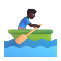 Man Rowing Boat: Dark Skin Tone Emoji Copy Paste ― 🚣🏿‍♂ - microsoft-teams-gifs