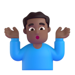 Man Shrugging: Medium-dark Skin Tone Emoji Copy Paste ― 🤷🏾‍♂ - microsoft-teams-gifs