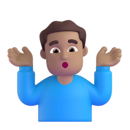 Man Shrugging: Medium Skin Tone Emoji Copy Paste ― 🤷🏽‍♂ - microsoft-teams-gifs