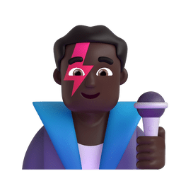 Man Singer: Dark Skin Tone Emoji Copy Paste ― 👨🏿‍🎤 - microsoft-teams-gifs