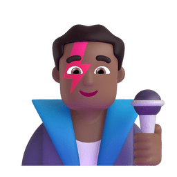 Man Singer: Medium-dark Skin Tone Emoji Copy Paste ― 👨🏾‍🎤 - microsoft-teams-gifs