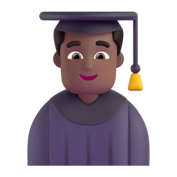 Man Student: Medium-dark Skin Tone Emoji Copy Paste ― 👨🏾‍🎓 - microsoft-teams-gifs