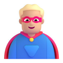 Man Superhero: Medium-light Skin Tone Emoji Copy Paste ― 🦸🏼‍♂ - microsoft-teams-gifs