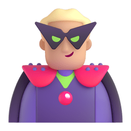 Man Supervillain: Medium-light Skin Tone Emoji Copy Paste ― 🦹🏼‍♂ - microsoft-teams-gifs