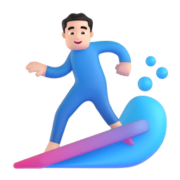 Man Surfing: Light Skin Tone Emoji Copy Paste ― 🏄🏻‍♂ - microsoft-teams-gifs