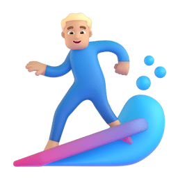 Man Surfing: Medium-light Skin Tone Emoji Copy Paste ― 🏄🏼‍♂ - microsoft-teams-gifs