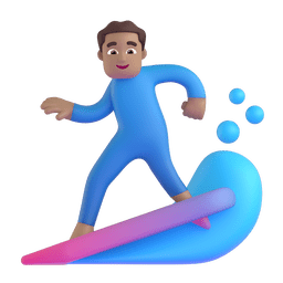 Man Surfing: Medium Skin Tone Emoji Copy Paste ― 🏄🏽‍♂ - microsoft-teams-gifs