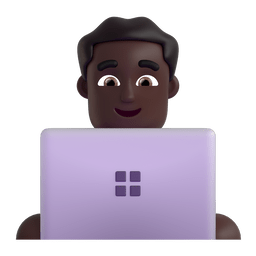 Man Technologist: Dark Skin Tone Emoji Copy Paste ― 👨🏿‍💻 - microsoft-teams-gifs