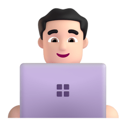 Man Technologist: Light Skin Tone Emoji Copy Paste ― 👨🏻‍💻 - microsoft-teams-gifs