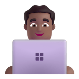 Man Technologist: Medium-dark Skin Tone Emoji Copy Paste ― 👨🏾‍💻 - microsoft-teams-gifs
