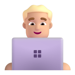 Man Technologist: Medium-light Skin Tone Emoji Copy Paste ― 👨🏼‍💻 - microsoft-teams-gifs