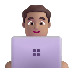 Man Technologist: Medium Skin Tone Emoji Copy Paste ― 👨🏽‍💻 - microsoft-teams-gifs