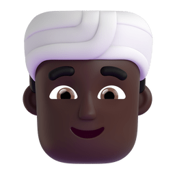 Man Wearing Turban: Dark Skin Tone Emoji Copy Paste ― 👳🏿‍♂ - microsoft-teams-gifs