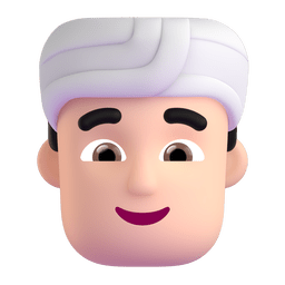 Man Wearing Turban: Light Skin Tone Emoji Copy Paste ― 👳🏻‍♂ - microsoft-teams-gifs