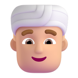 Man Wearing Turban: Medium-light Skin Tone Emoji Copy Paste ― 👳🏼‍♂ - microsoft-teams-gifs