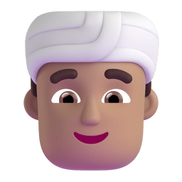 Man Wearing Turban: Medium Skin Tone Emoji Copy Paste ― 👳🏽‍♂ - microsoft-teams-gifs