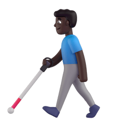 Man With White Cane: Dark Skin Tone Emoji Copy Paste ― 👨🏿‍🦯 - microsoft-teams-gifs