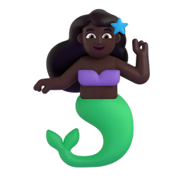 Mermaid: Dark Skin Tone Emoji Copy Paste ― 🧜🏿‍♀ - microsoft-teams-gifs