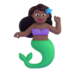 Mermaid: Medium-dark Skin Tone Emoji Copy Paste ― 🧜🏾‍♀ - microsoft-teams-gifs