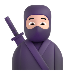 Ninja: Light Skin Tone Emoji Copy Paste ― 🥷🏻 - microsoft-teams-gifs