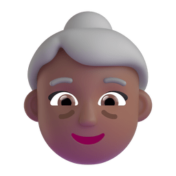 Old Woman: Medium-dark Skin Tone Emoji Copy Paste ― 👵🏾 - microsoft-teams-gifs