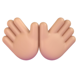 Open Hands: Medium-light Skin Tone Emoji Copy Paste ― 👐🏼 - microsoft-teams-gifs