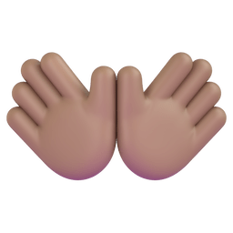 Open Hands: Medium Skin Tone Emoji Copy Paste ― 👐🏽 - microsoft-teams-gifs