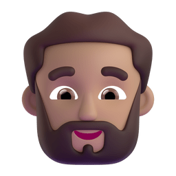 Person: Medium Skin Tone, Beard Emoji Copy Paste ― 🧔🏽 - microsoft-teams-gifs
