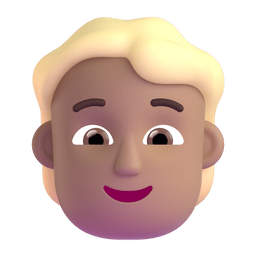 Person: Medium Skin Tone, Blond Hair Emoji Copy Paste ― 👱🏽 - microsoft-teams-gifs