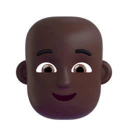 Person: Dark Skin Tone, Bald Emoji Copy Paste ― 🧑🏿‍🦲 - microsoft-teams-gifs