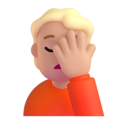 Person Facepalming: Medium-light Skin Tone Emoji Copy Paste ― 🤦🏼 - microsoft-teams-gifs