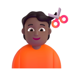 Person Getting Haircut: Medium-dark Skin Tone Emoji Copy Paste ― 💇🏾 - microsoft-teams-gifs