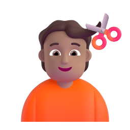 Person Getting Haircut: Medium Skin Tone Emoji Copy Paste ― 💇🏽 - microsoft-teams-gifs