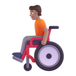 Person In Manual Wheelchair: Medium Skin Tone Emoji Copy Paste ― 🧑🏽‍🦽 - microsoft-teams-gifs