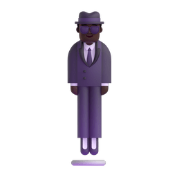 Person In Suit Levitating: Dark Skin Tone Emoji Copy Paste ― 🕴🏿 - microsoft-teams-gifs