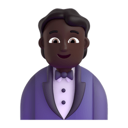 Person In Tuxedo: Dark Skin Tone Emoji Copy Paste ― 🤵🏿 - microsoft-teams-gifs