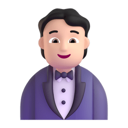 Person In Tuxedo: Light Skin Tone Emoji Copy Paste ― 🤵🏻 - microsoft-teams-gifs