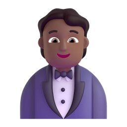 Person In Tuxedo: Medium-dark Skin Tone Emoji Copy Paste ― 🤵🏾 - microsoft-teams-gifs