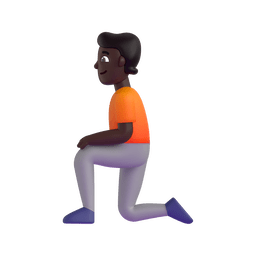 Person Kneeling: Dark Skin Tone Emoji Copy Paste ― 🧎🏿 - microsoft-teams-gifs