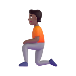 Person Kneeling: Medium-dark Skin Tone Emoji Copy Paste ― 🧎🏾 - microsoft-teams-gifs