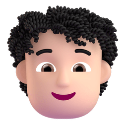 Person: Light Skin Tone, Curly Hair Emoji Copy Paste ― 🧑🏻‍🦱 - microsoft-teams-gifs