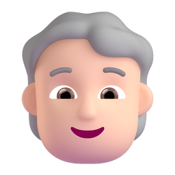 Person: Light Skin Tone, White Hair Emoji Copy Paste ― 🧑🏻‍🦳 - microsoft-teams-gifs