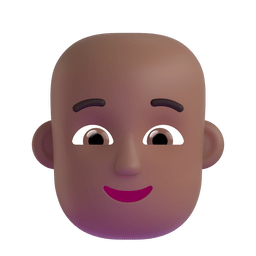Person: Medium-dark Skin Tone, Bald Emoji Copy Paste ― 🧑🏾‍🦲 - microsoft-teams-gifs